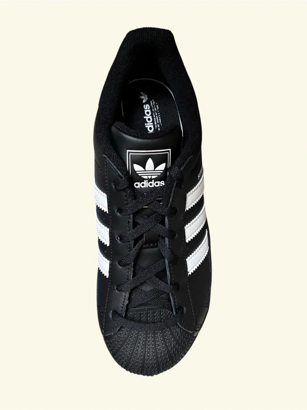 adidas Superstar II Size 3Y (Big Kids) Black White Leather Sneakers NEW